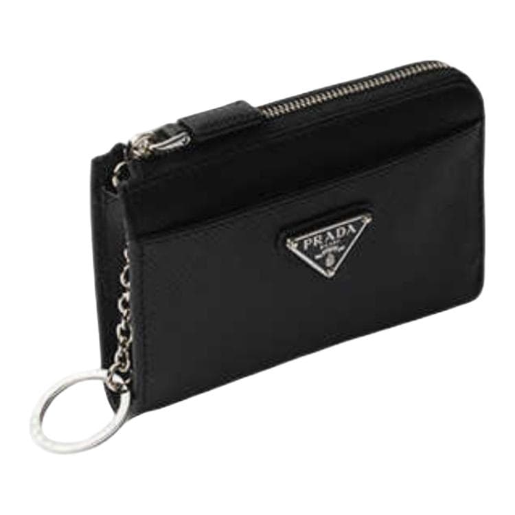 PRADA Saffiano Cow Key Pouch Black