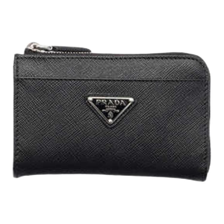 PRADA Saffiano Cow Key Pouch Black Basic Set (Bag)