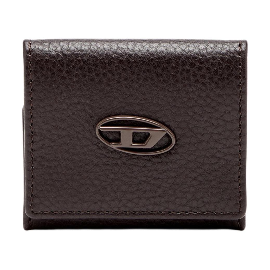 DIESEL Cow Wallet Coin Purse Dark Brown Basic Set (Bag+Dust Bag)