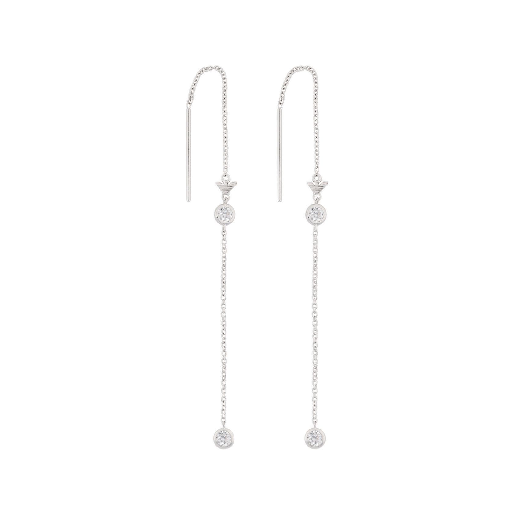 Emporio Armani Sterling Silver Drop Earrings Silver