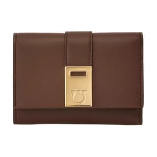 FERRAGAMO Hug Cow Wallet Small Brown