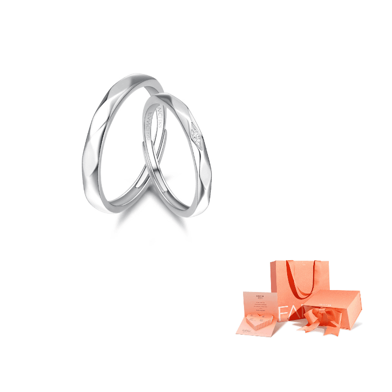 FANCI 925 Sterling Silver Ring Pair [Engraving Customization Contact Customer Service]