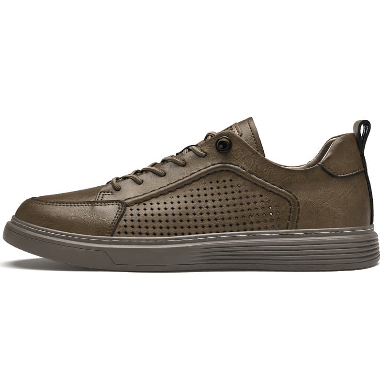 YINGLUNQISHI Grain Cow Dark Khaki