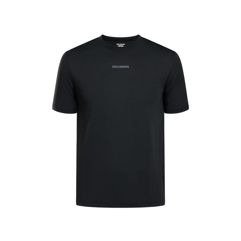 SALOMON TShirts Black Crew Neck Moderate