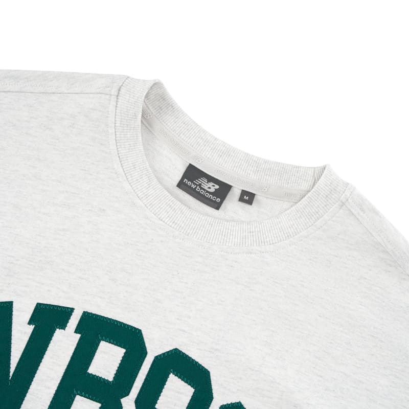 New Balance Retro Sports TShirts Gray Crew Neck Moderate
