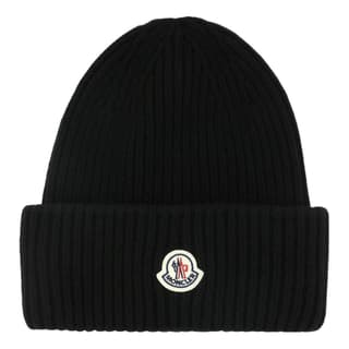 Moncler Logo Patch Ribbed Beanie