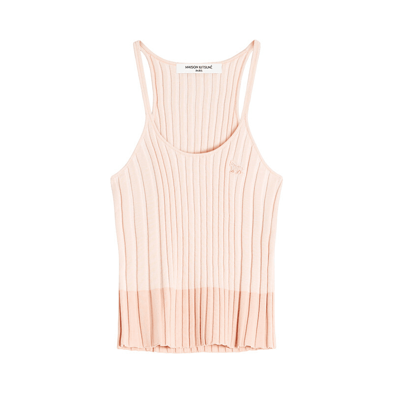 Maison Kitsuné Baby Fox patch Ribbed Tank 0088[Ceramic Enamel Pink]