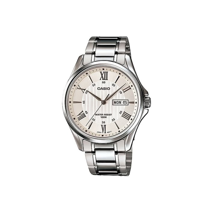 CASIO STANDARD DRESS Quartz Movement Stainless Steel Strap Watch Silver Dial