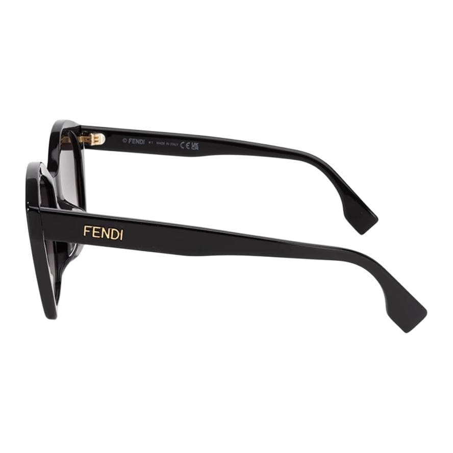FENDI Plate Frame Irregular Shape Sunglasses Black