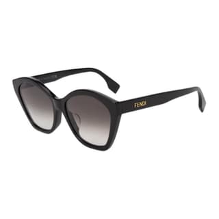 FENDI Plate Frame Irregular Shape Sunglasses Black
