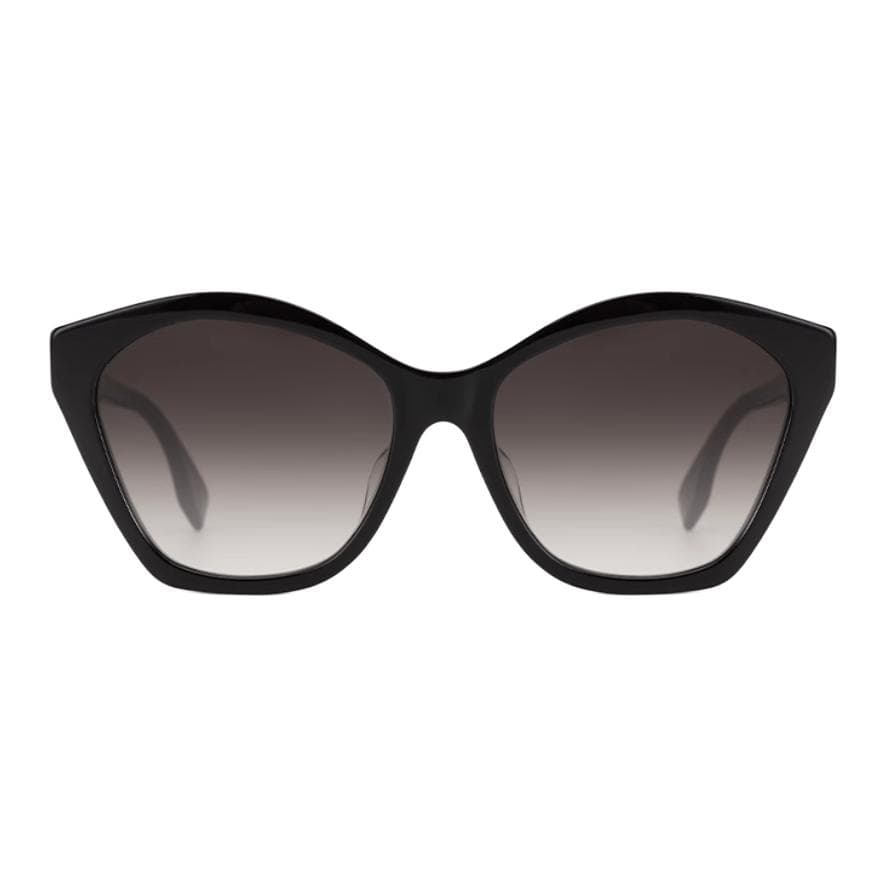 FENDI Plate Frame Irregular Shape Sunglasses Black