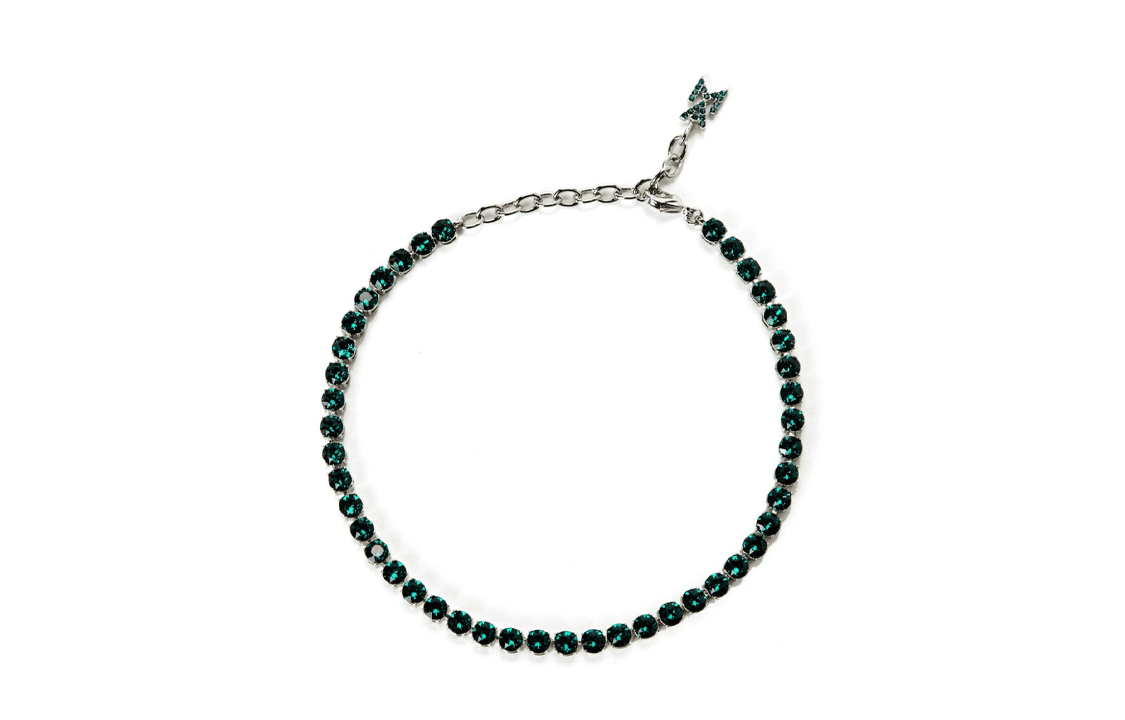 AMINA MUADDI Brass, Crystal Anklets Green Green