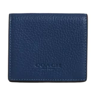 COACH Litchi Grain Coin Purse Mini Dark Blue