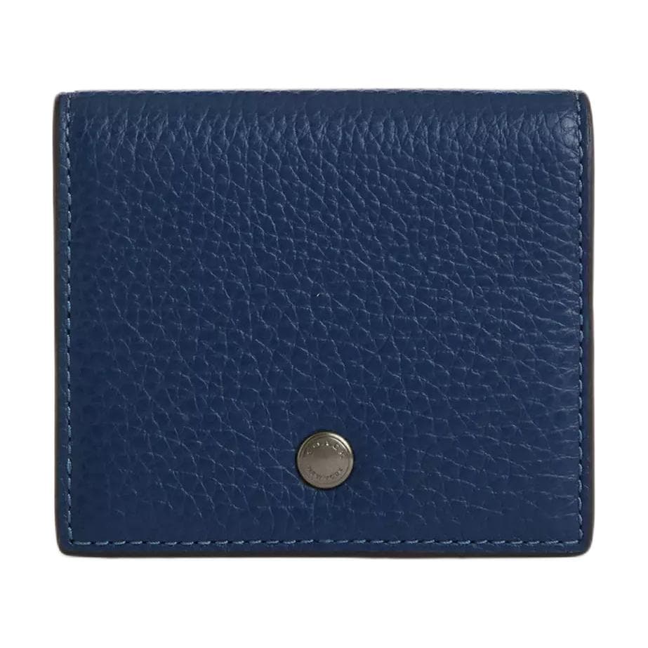 COACH Litchi Grain Coin Purse Mini Dark Blue