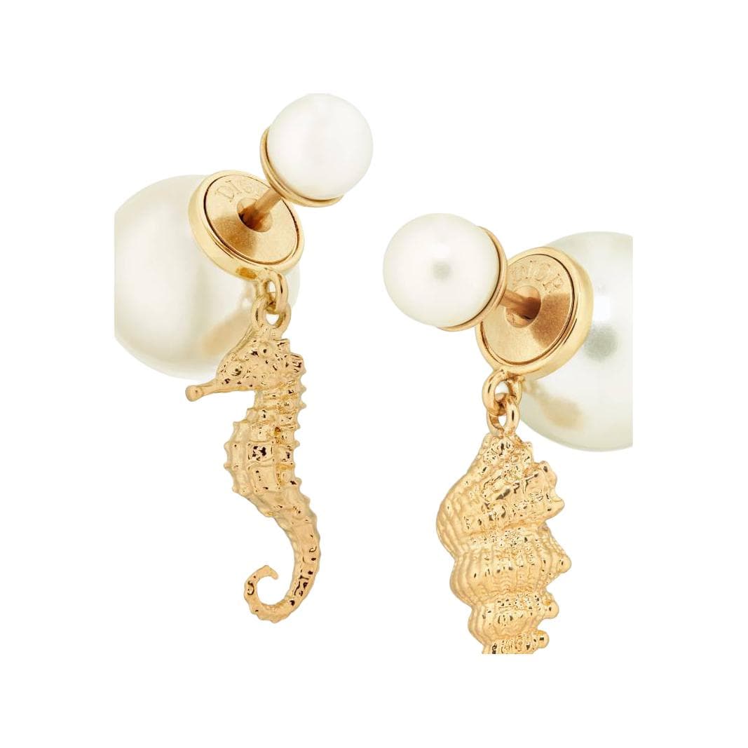 DIOR Resin, Metal Earrings Gold
