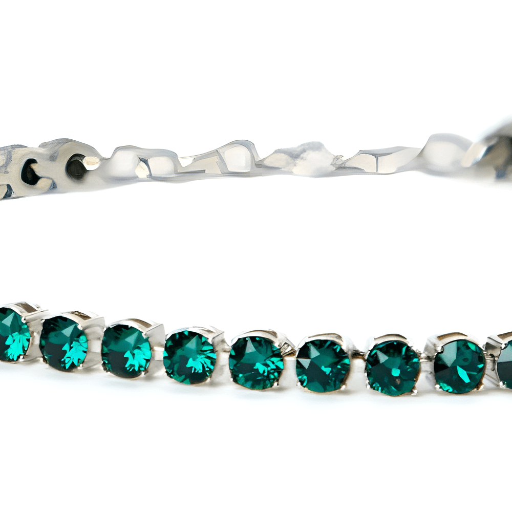 AMINA MUADDI Brass, Crystal Anklets Green