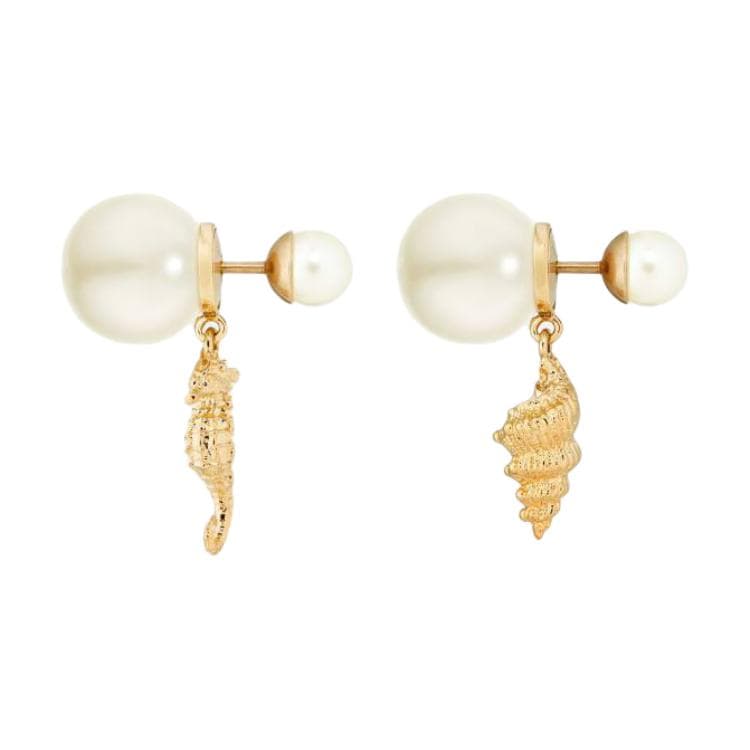 DIOR Resin, Metal Earrings Gold