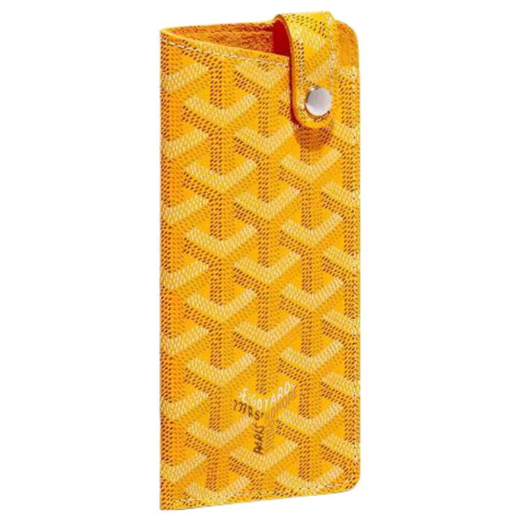 GOYARD Montmartre Canvas With Suede Calfskin Eyeglass Pouch Small Yellow Shopping Bag Set(Basic Set+Shopping Bag)