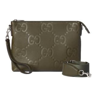 GUCCI Jumbo GG Shoulder Bag Medium Dark Green