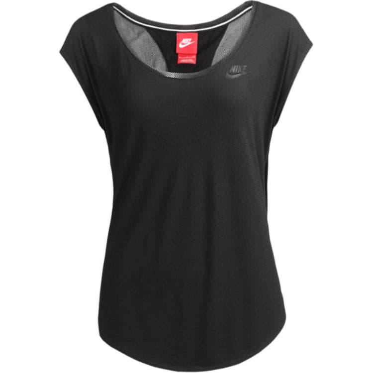 Nike Swoosh Tank Tops Black Crew Neck Moderate Racerback Black
