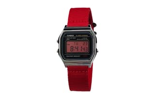 CASIO Custom Collection Quartz Movement Nylon Strap Watch Black Dial
