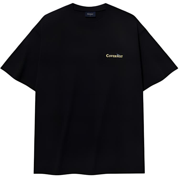 COVERNAT T Shirts Black Crew Neck Moderate Straight Fit Black