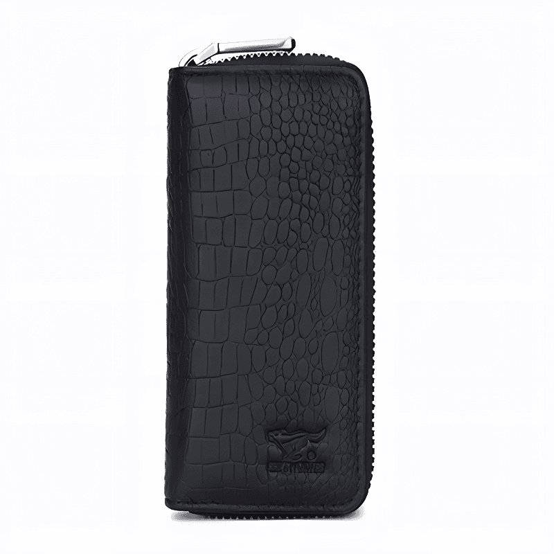 SEPTWOLVES Sheepskin Key Pouch Black Black