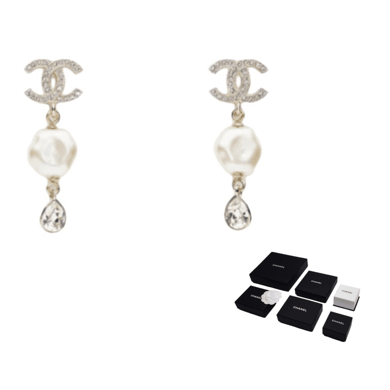CHANEL Earrings White
