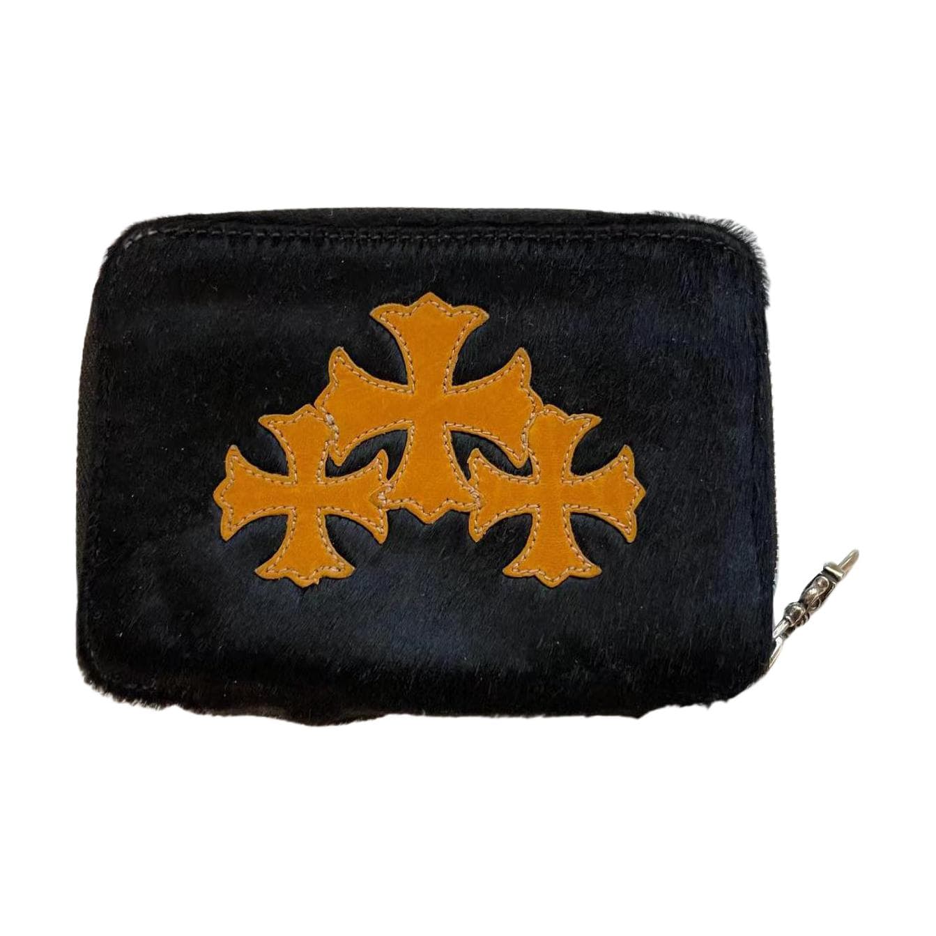 Chrome Hearts Polyester Clutch Card Holder Coin Purse Black Basic Set (Bag+Dust Bag)