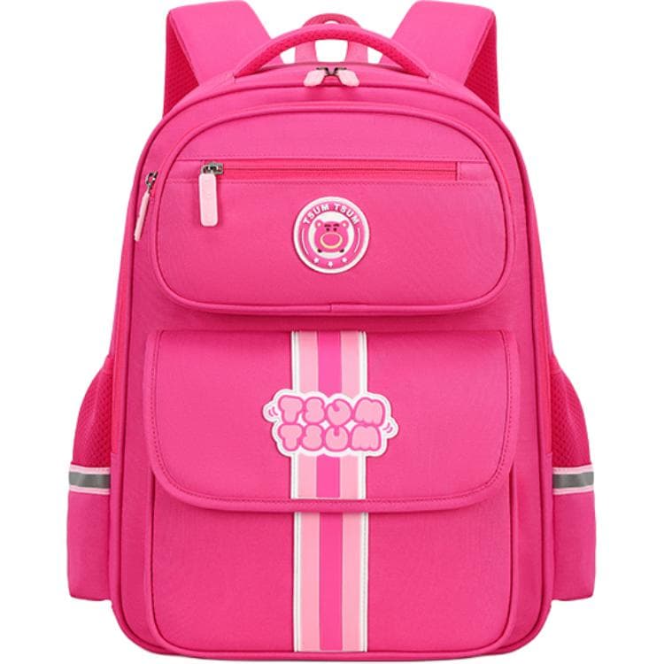 Disney Polyester Backpack Student Backpack Multicolor Rose Red