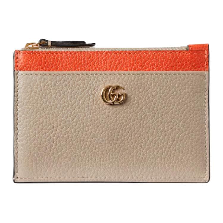 GUCCI Zippers Key Pouch Beige & Orange Basic Set (Bag+Dust Bag)