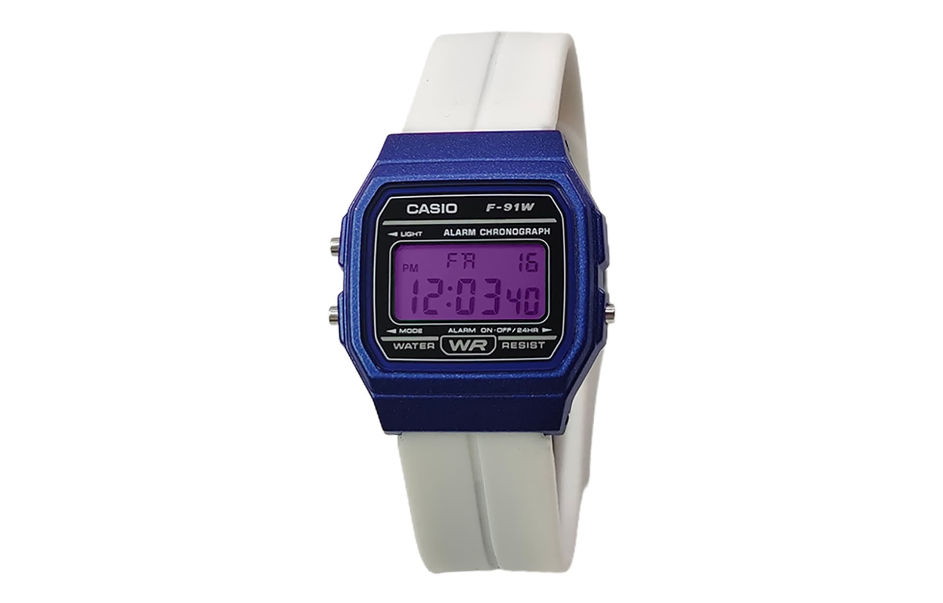 White Strap with Purple Dial