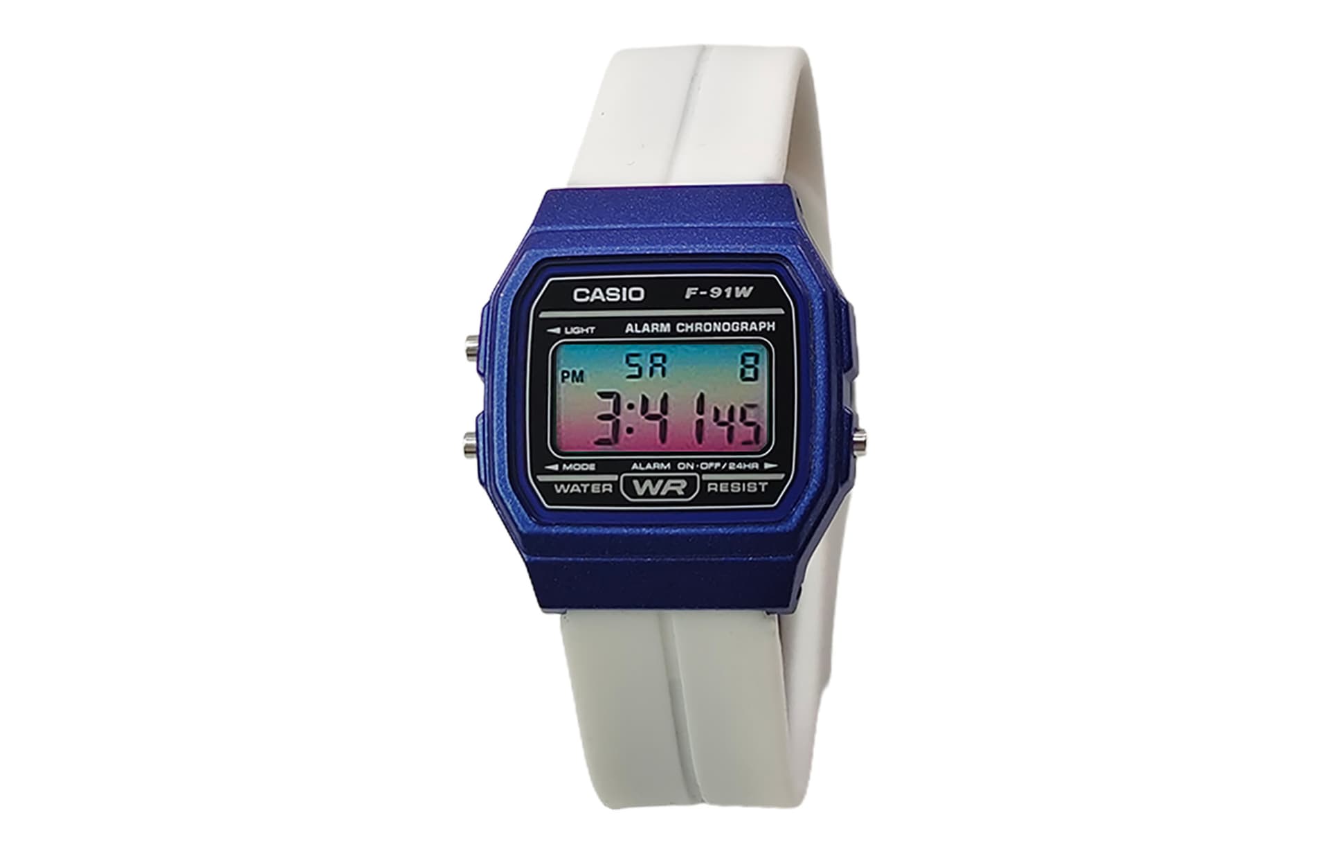 White Strap with BluePink Gradient Dial