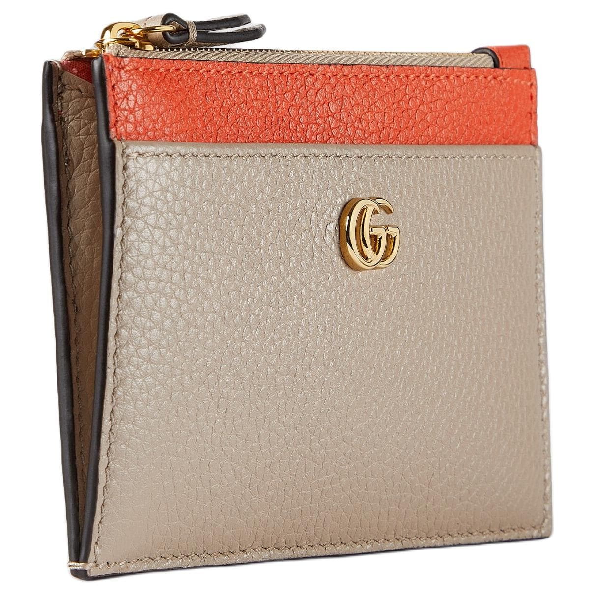 GUCCI Zippers Key Pouch Beige & Orange