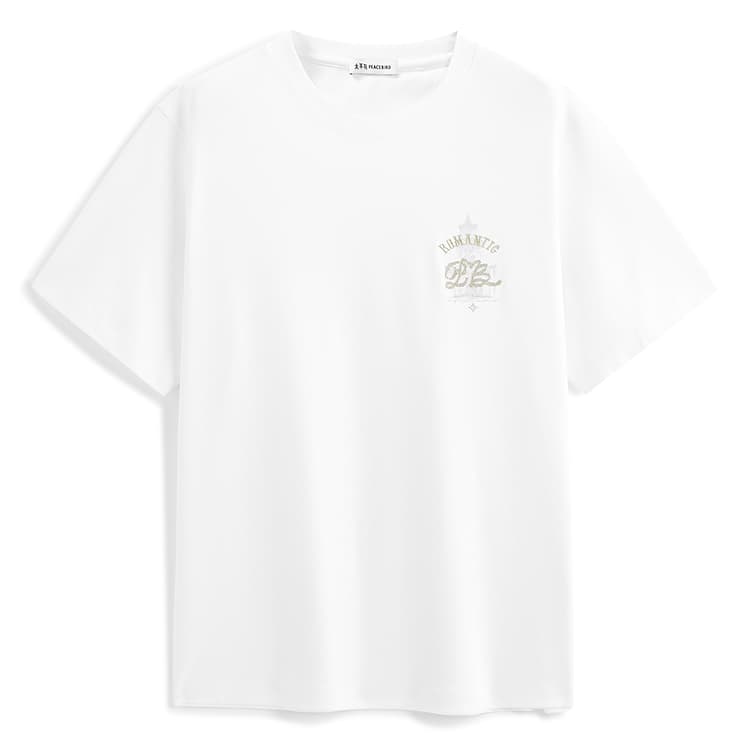 PEACEBIRD MEN White Short Sleeved T Shirt T Shirt