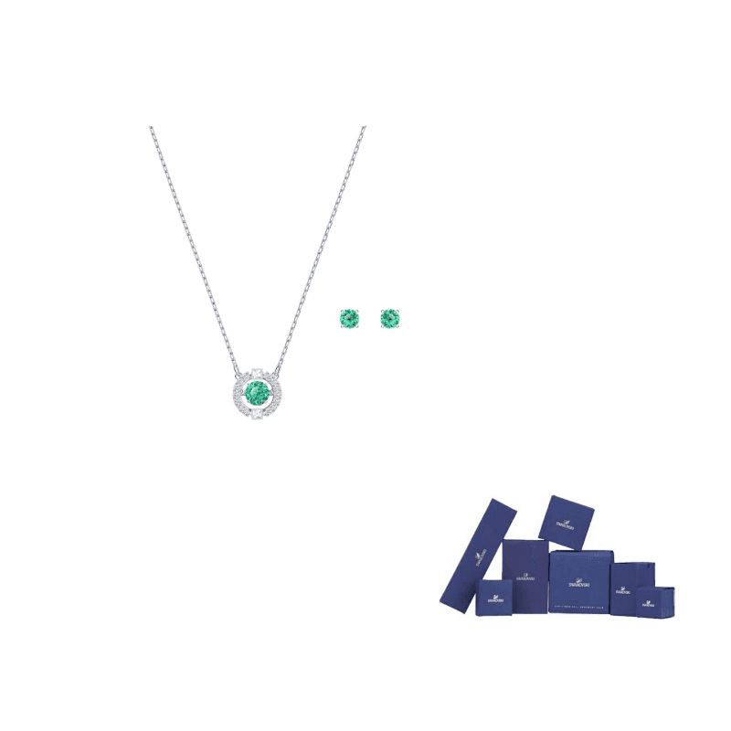 Swarovski Sparkling Dance Hoop Earrings Necklace Set