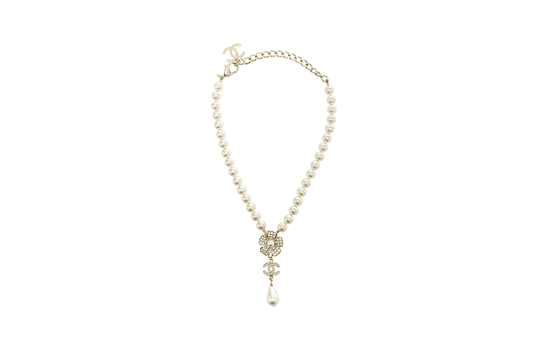 CHANEL Metal Necklaces White White