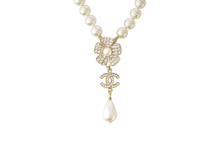 CHANEL Metal Necklaces White
