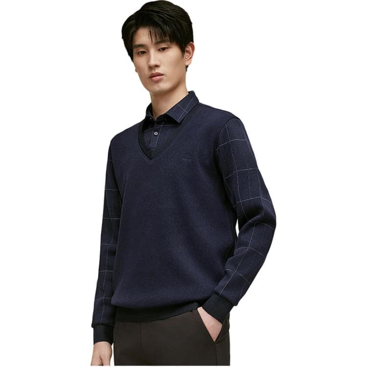 Hodo Sets Shirt Collar Thickened Fleece Lined Plaid Blue