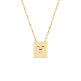 CELINE Alphabet H Necklace In Brass With Gold Finish