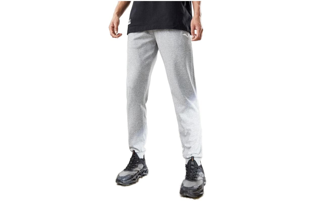 ANTA Knitted Sweatpants Gray Heather Gray Thin Cuffed