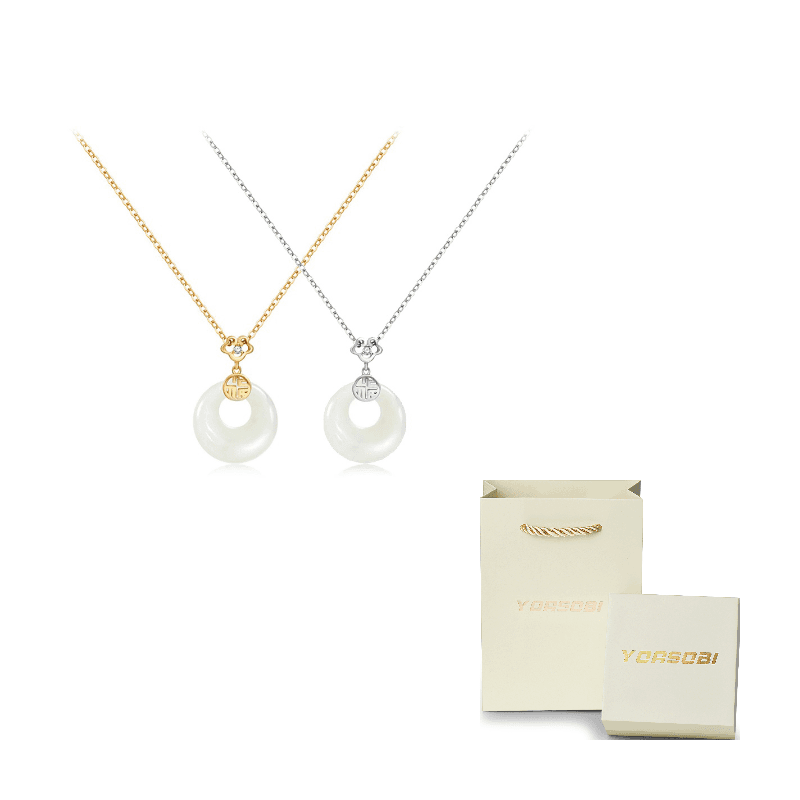 Silver+Gold Peaceful Buckle Necklace