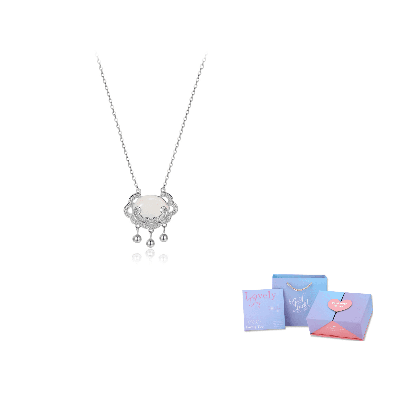 Ruyi Longevity Lock Necklace Silver