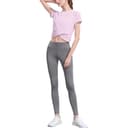 Set (purple top + agate gray long pants)