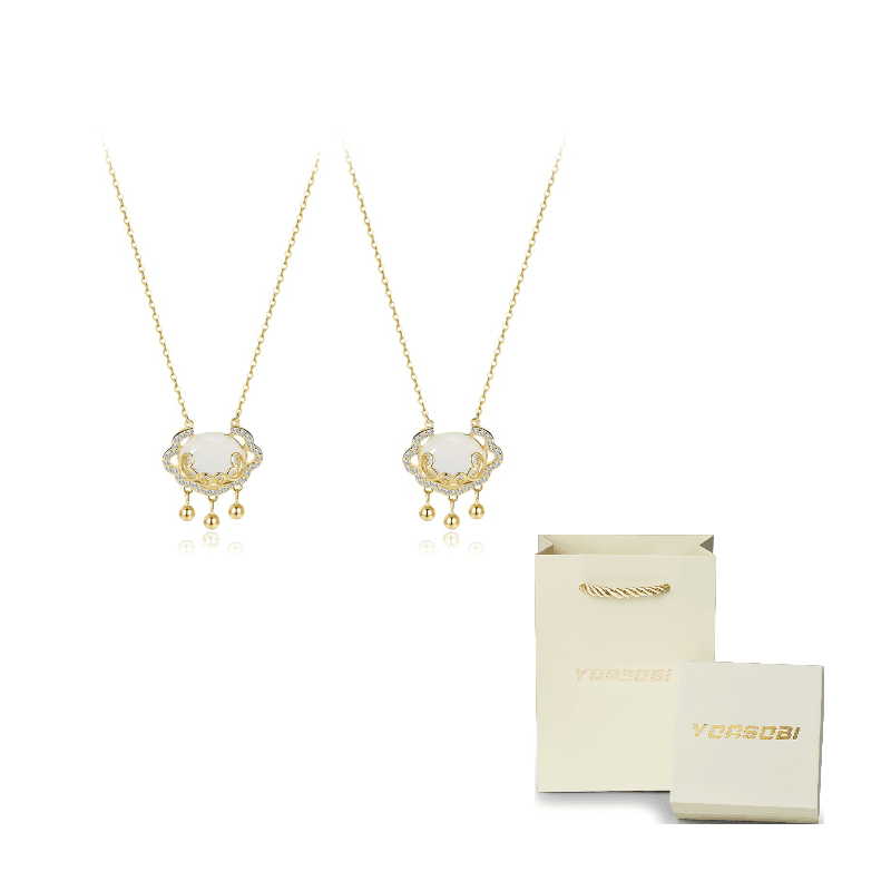 Ruyi Longevity Lock Necklace Gold 1 Pair