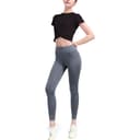 Set (black top + cobalt blue long pants)