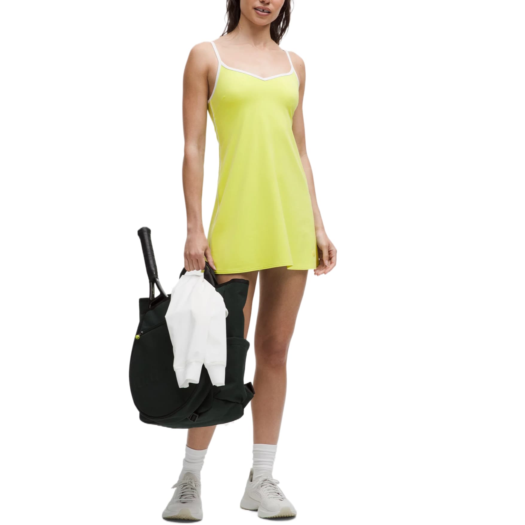 Lululemon Sweetheart Mini Dress Dress Yellow (Sour Grape/White)