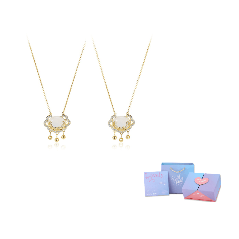 Ruyi Longevity Lock Necklace Gold 1 Pair