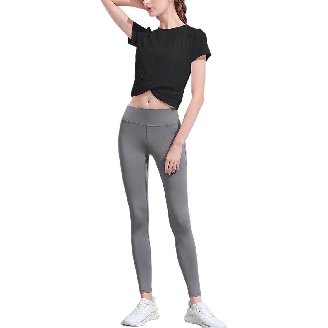 CAMEL Fitness Sets Moderate Set (black + agate gray trousers)