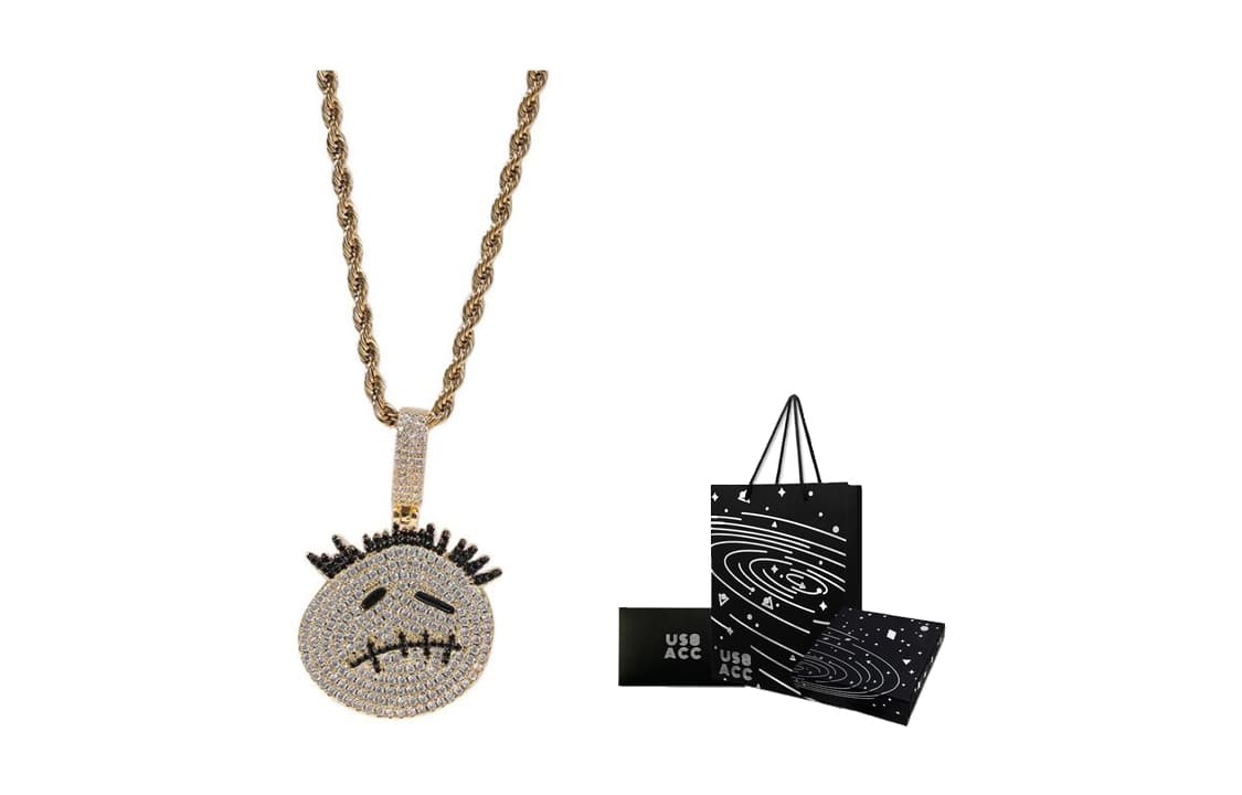 Gold Ghost Face Necklace